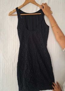 Zara Trafaluc Black Lace Bodycon Dress | Size S |