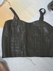 Faux Leather Corset Top