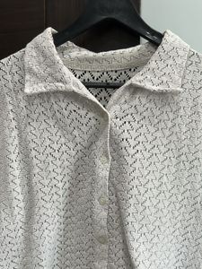 Crochet Lace Button-Up Top
