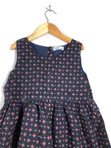 Navy Blue Printed Frock(Girl’s)