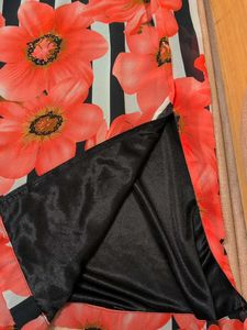 BOHO -FLORAL -STRIPED -SKIRT WITH SLITS