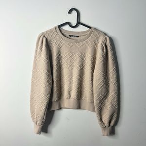Textured Crew Neck Sweatshirt
