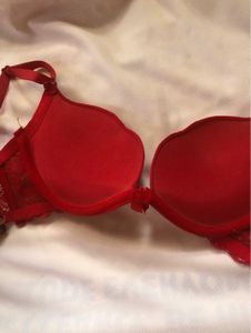 Stunning Red Lace Trim Bra