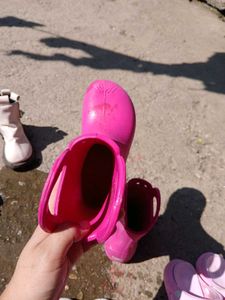 CROCS Cute Pink🎀 Rain Boots