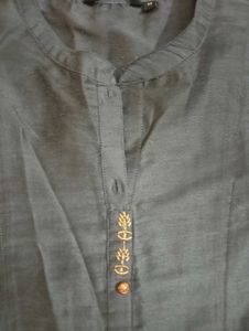 Charcoal colour Kurta with pockets