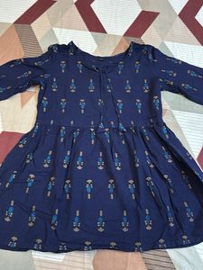 Navy Printed Dress