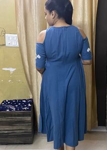 Calf Length Cotton Dress From Sassafras. Shirt Cold Shoulder Dress good to go anywhere