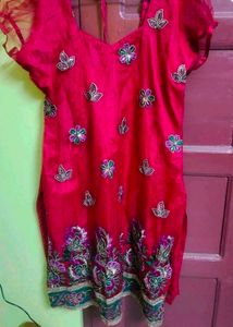 Red Embroidered Salwar Kameez
