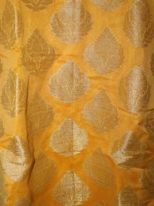 Beautiful Yellow Chanderi Banarasi Kurta