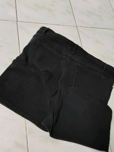 Black Distressed Denim Shorts