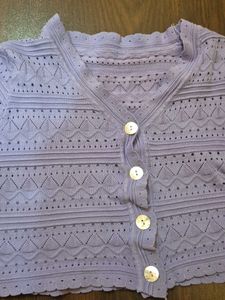 Chic Lilac Crochet Knit Top