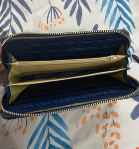Classy Apple Blue Zipper Wallet