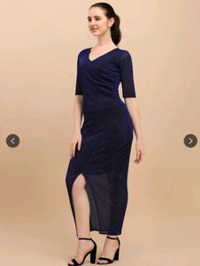 Sparkling Navy Blue Maxi Dress