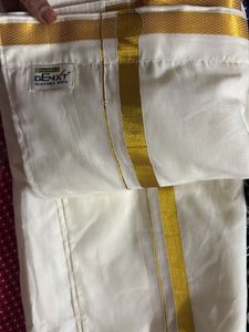 Elegant Cream Saree with Golden Border