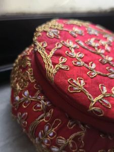Embroidered Red Jewelry Box