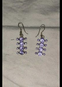Sparkling Purple Dangle Earrings