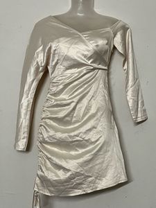 Pintresty Satin Ruched Mini Dress