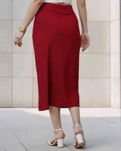 Shein Women's Maroon Midi Skirt