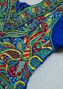 GREEN EMBROIDERED PEACOCK ANARKALI SUIT| w/DUPPA
