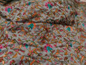 kashmiri embroidery saree with unstitched blouse