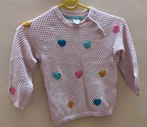 H&amp;M Cute Pink Heart Sweater