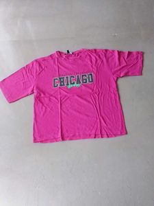 Pink Chicago Graphic T-Shirt