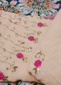 gota patti work saree
