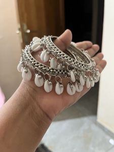 Boho Bangles with White Shells