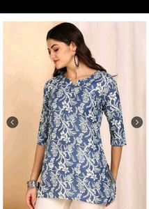 Stylish Printed Blue Kurta for Women