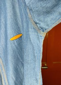 Denim Shirt Full Sleeves Band Color (Casual)