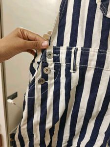 Striped Denim dungaree