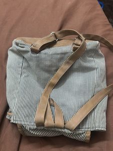 Striped Canvas Backpack
