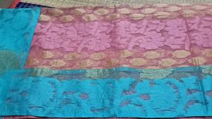 Beautiful pink net saree