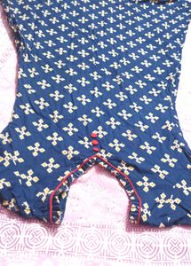Navy Blue Printed Kurta