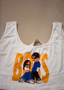 Graphic Print Crop Top