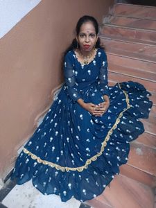 Elegant Teal Anarkali Dress