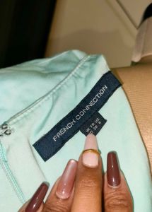 Mint Green V-Neck A-Line Dress