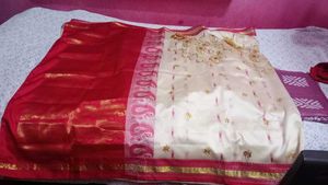 free new silk saree with banarasi suit
