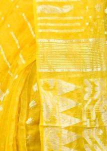 Jamdani Yellow Saree