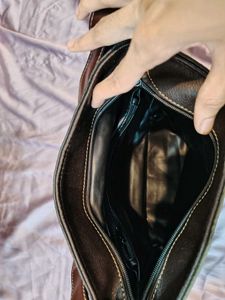 Dark Green &amp; Brown Shoulder Bag