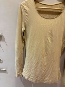 Cream Long Sleeve T-shirt