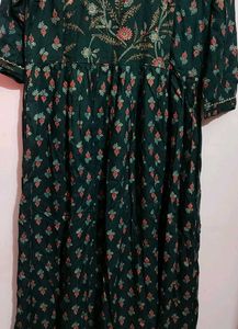 Dark Green Anarkali Kurti For 34 Bust