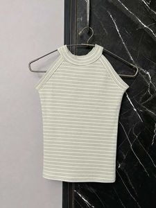 Striped Ribbed Halter Neck Top 🤍