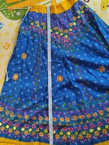 Beautiful Blue &amp; Yellow Embroidered Kurta Set