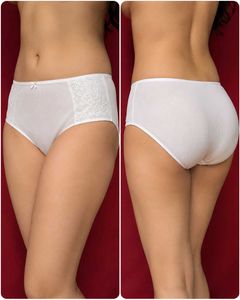 White Lace Panel Brief Panty – UK 22 / EU 50