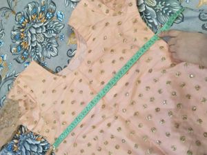 Elegant Peach Sequin and Kalabattu Kurta Set