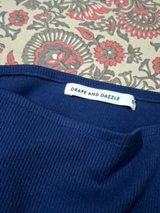 Ready to accept offeers. Chic Navy Blue Ruched Top