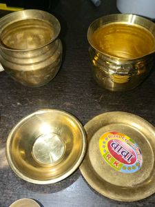 Brass Pooja Utensils Set for Religious Ceremonies