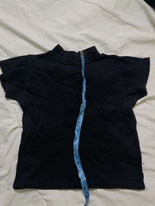 Black Mock Neck T-Shirt