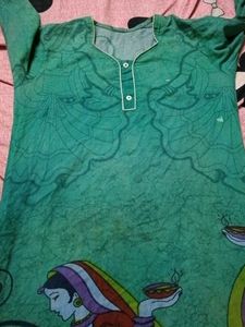 Designer Teal Green Printed Kurta